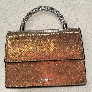 Aldo Brown and Gold Clutch with Luxurious Texture